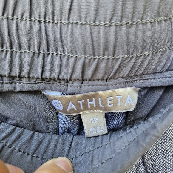 Athleta Bali linen ankle pant gray size 12 - Picture 2 of 7